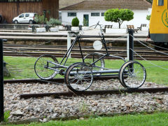 
Pedal power maintenance vehicle at Regua station, April 2012